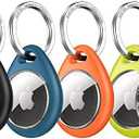 UNBREAKcable Apple AirTag Holder - 4 Pack [Fit Tightly Design] [Easy to Install] [Hold Air Tag Securely] Waterproof TPU Shell Protective Case with 304 Stainless Steel Keychain Key Ring