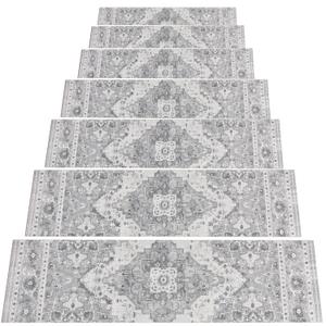 Capslpad Stair Treads Non Slip, 15 Pack 30"X8" Super Non Slip Reusable Staircase Step Treads, Soft Rubber Stair Treads for Wooden Steps, Pets, Elders (Grey)