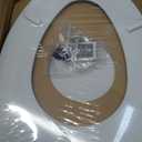 CHURCH Toilet Seat, Easy Clean Hinges Release for Deep Cleans, Durable Enameled Wood Seat, Elongated, White