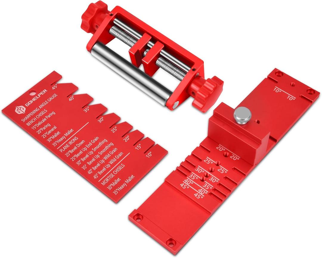 Chisel Sharpening Jig, Wood Honing Guide for Chisels and Planes Width 0.1" to 2.8" with Sharpening Angle Fixture, Angle Gauge from 10 to 45