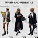 2 Pairs Women Fleece Lined Tights-Fake Translucent Leggings High Waist Pantyhose Sheer Thick Warm Tights For Women (Large, Invisible Crotch-black+brown)