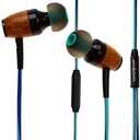 Symphonized DRM Premium Genuine Wood in-Ear Noise-isolating Headphones with Mic (Green/Blue)