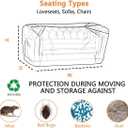 STARTWO Furniture Cover Plastic Couch Cover Heavy Duty Water Resistant Thick Clear | Sofa Slipover for Moving and Long Term Storage 42”(Width) x 68”(Depth) x 42"(Height)