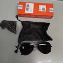 livho Sunglasses for Men Women Aviator Polarized Metal Mirror UV 400 Lens Protection (Black Grey)