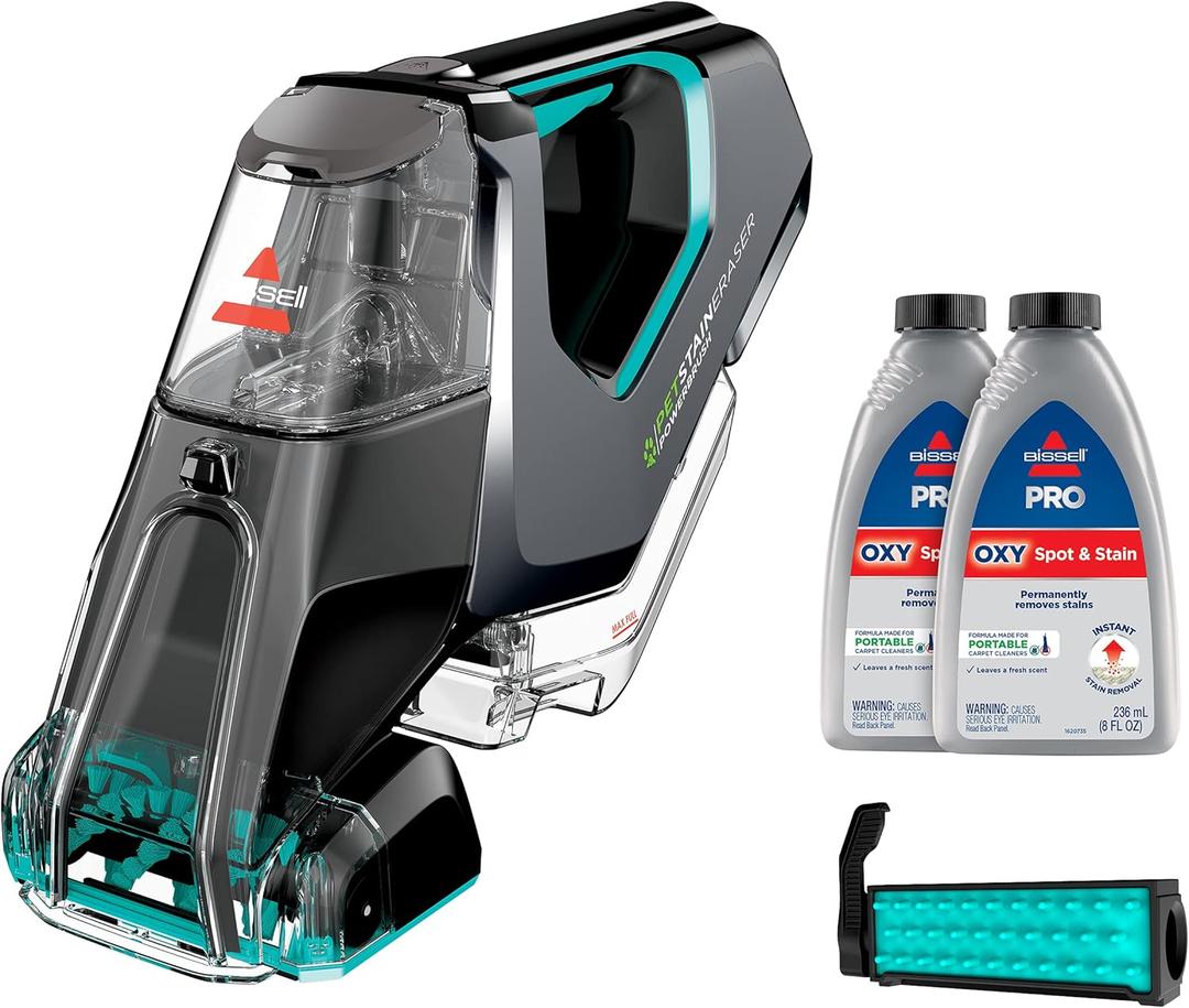 Bissell Pet Stain Eraser PowerBrush, 20-min runtime, DirtLifter PowerBrush, Stationary Pet Tool, Oxy Spot & Stain Formula Included, 2837