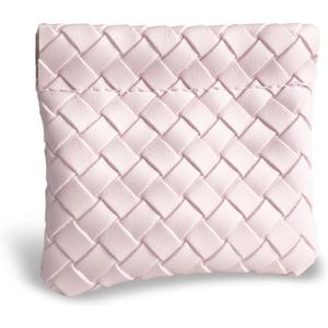 2 x Wuflyover Kiss Lock Coin Purse Compact & Portable, Secure Closure, Stylish Woven-Look Design (Pink, M)