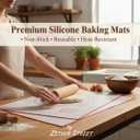 Silicone Baking Mat, Full Sheet Non-Stick Pastry & Dough Mat with Measurement Guides, Silicone Mat & Baking Essentials, 15" x 23"(Pack of 2)