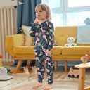 Axolotl Pajama Sets Long Sleeve Underwear Sleeve Pjs Outfits Dark Plain Sleepwear Pajamas 2pcs Set, Size 4T