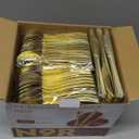 N9R 500PCS Gold Plastic Silverware - Gold Plastic Cutlery Set Disposable Flatware Dinnerware -200 Forks, 150 Spoons, 150 Knives for Party, Birthday, Wedding Utensils