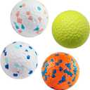 Indestructible Floating Bouncy Dog Balls for Small Breed Puppies - Lightweight, Durable, Odourless - 2.5" (4 Pack)