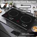 VBGK 2 burner induction cooktop,110V 4000W 2 burner induction plate with Brushed Panel LED touch Control, induction stove top with 10 Power Levels, Kids Lock & 4H Timer