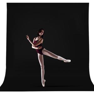 CPLIRIS 10x12ft Black Backdrop for Photography, Large Seamless Polyester Fabric Pure Black Photo Backdrop Curtain for Portrait Photoshoot Party Video