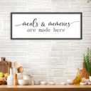 YWJKWLGS Kitchen Signs Wall Decor Art Meals and Memories Are Made Here Sign, 32"L x 12"W