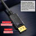 4K DisplayPort to HDMI Cable 6ft, One-Way Uni-Directional Transmission DP 1.2 to HDMI 1.4, Compatible with HP, ThinkPad, AMD, NVIDIA (DP to HDMI Only)