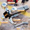 ORCISH Trailer Hitch Tri-Ball Mount with Tow Hook & Pin, Chrome Trailer Ball Sizes 1-7/8", 2" & 2-5/16", Fit 2 Inch Hitch Receiver, 10,000 LBS Max Towing Capacity for RVs, SUVs, ATVs & Trucks (Classic)