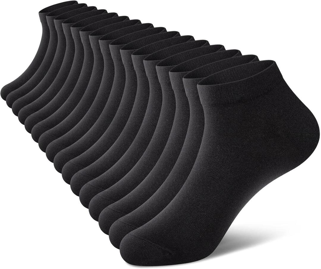 wernies No Show Socks Men, Low Cut Ankle Short Casual Cotton Socks with Non Slip Grips 6-10/11-13 (Mix of Colors-0068 Pairs/16 Pieces)