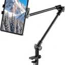 KDD Tablet Stand Holder, Adjustment iPad Phone Mount, 27in Long Arm Webcam Stand Projector Camera Mount for Desk, Fit for 4.7"-12.9" Devices, iPad Pro 12.9 Air Mini, Galaxy Tabs, Switch, iPhone