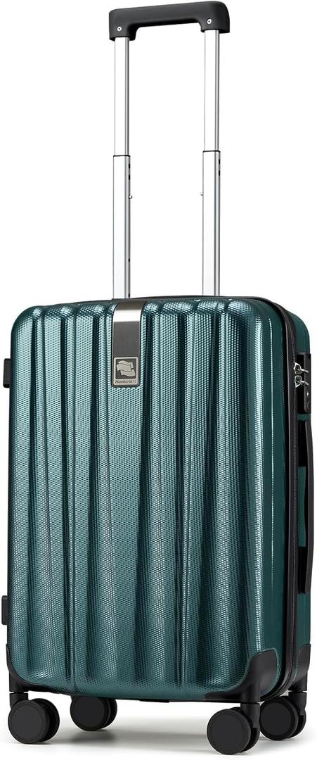 Hanke 20 Inch Carry On Luggage 22x14x9 Airline Approved Lightweight PC Hard Shell Suitcases with Wheels Travel Luggage Rolling Suitcase Travel Luggage Bag for Weekender (Blackish Green)