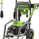 Greenworks 3000 PSI (2.0 GPM Max) Brushless Electric Pressure Washer (15°, 25°, 40°, Turbo and Soap Nozzle) for Use On Decks, Fences, Driveways, Sidewalks, Siding & More. Heavy-Duty