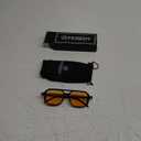 FEISEDY Vintage Square 70s Flat Aviator Sunglasses Women Men Classic Retro Stylish Frame UV400 Sunglasses B2622 (007 Black Frame & Orange Lens)