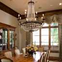 TOCHIC French Empire Crystal Chandelier, Rustic Chandelier Ceiling Light for Foyer Entryway High Ceiling, Vintage Antique Bronze Chandelier Light Fixture for Dining Living Room 36.4" W x 40.5" H