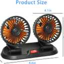 24V Dual Head Car Cooling Fan, Heavy Duty Truck Fan with 360Rotation,2 Speeds,Dashboard Fans for Truck/SUV/RV/Van,Cigarette Lighter Plug (2-Head 24V)