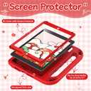 BMOUO Kids Case for iPad 9.7 2018/2017/iPad Air 2/1/Pro 9.7-Built-in Screen Protector Shockproof Handle Convertible Stand Case for iPad 9.7 Inch 2018 (6th Generation)/2017 (5th Generation)/Air 2, Red