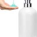 Ceramic White Soap Dispenser with Rust-Proof Plastic Pump Bathroom, 16.9oz Hand Soap Dispenser for Kitchen, Hotel (1pc)