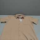 COOFANDY Mens Button Down Shirts Short Sleeve Stain Shield Dress Shirts Business Casual Shirt with Pocket, M, Khaki