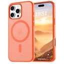 Vnnink for iPhone 16 Pro Max Case,Magnetic Matte Military Grade Drop Protection Translucent Cell Phone Cover - Slim Rugged Durable Shockproof Bumper Case, Orange
