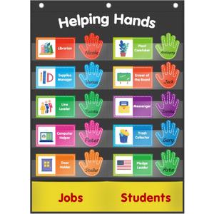 ABCxGOOD Helping Hands Pocket Chart,Classroom Jobs and Management Pocket Chart, Preschool Classroom Must Haves Supplies, Great for Classroom Homeschool. (Black) (Black, 29"*20.5") ABCxGOOD Helping Hands Pocket Chart,Classroom Jobs and Management Pocket Chart, Preschool Classroom Must Haves Supplies, Great for Classroom Homeschool. (Black) (Black, 29"*20.5")