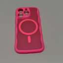 TAURI Magnetic for iPhone 16 Pro Case, Cute Wavy Design [Full Camera Protection] [Compatible with Magsafe] Anti-Slip Translucent Matte Case for iPhone 16 Pro for Women Girls, Hot Pink