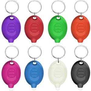Mini LED Keychain Flashlight, Ultra Bright Tiny Flashlight, Small Keychain Flashlight White Light, Micro Pocket Key Ring LED Flashlight for Emergency Lighting - Multicolor Shell (8PCS)