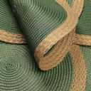 Noctiflorous Braided Round Placemats Set of 8, 15 Inch Woven Table Mats, Non-Slip Washable Wide Edge Place Mats for Kitchen Dining Table Decor (Green, 8)