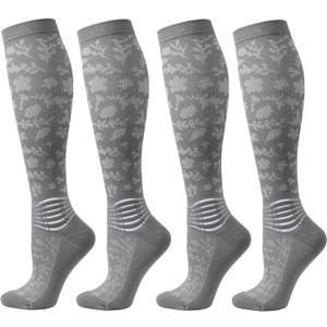 IRAMY Compression Socks for Women Ankle Support Gradient Compression Coolmax Wicking Knee High Socks 2 Packs (Large)