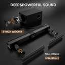 Saiyin Sound Bar for Smart TV with 5.25 Inch Subwoofer, 100W 24 Inch Soundbar for TV, TV Soundbar with Optical, ARC, AUX and Bluetooth 5.3 Inputs, Detachable Surround Sound System for TV