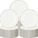 100Pcs Vintage White Charger Plates Bulk Wedding - 13" Premium Vintage White Chargers for Dinner Plates, Decorative Charger Plates for Events & Parties