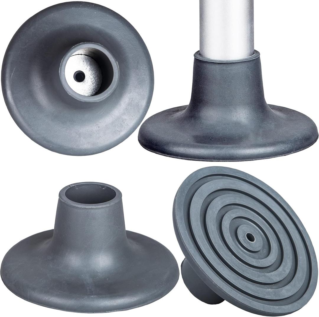 4 PCS Replacement Feet Caps for Bedside Commode Seat, 1-1/8" I.D Rubber Feet Pads Universal Fit Shower Chair, Bath Bench Legs, Toilet Seat Leg Tips Large Suction Cup Feet for Commode Chair