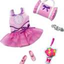 Barbie My First Barbie Clothes, Fashion Pack for 13.5-inch Preschool Dolls, Tutu Leotard with Ballet & Dance Accessories
