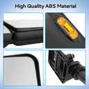 Black Door Mirror with Signal Light Power Heated Adjustable Mirrors fit for 2011+ Hino 238 258 268 338 Semi Trucks (Black, Left)