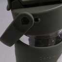 24 oz Glass Water Bottle with 2 Lids-Handle Straw Lid & Bamboo Lid,1 Liter Motivataional Tumbler Water Bottle Time Marker, Borosilicate Glass Water Bottles With Silicone Sleeve, Leakproof (Olive)