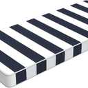 LVTXIII Bench Cushion with Ties, 42x18 Inch Water-Repellent Patio Furniture Cushion, 3" Thick Foam Pad for Outdoor Indoor Window Seat, Porch Swing, Loveseat, Cabana Navy