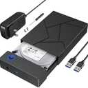 Hard Drive Enclosure 3.5, FEMORO USB 3.0 Internal SATA HDD Case with 12V 2A DC Power Adapter for Internal 3.5 inch HDD Reader, up to 20TB, Support UASP