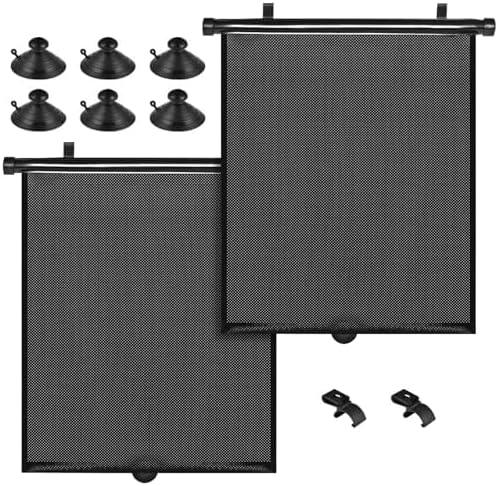 PLTCAT 2 Pack Car Sun Shade Side Window for Baby, Roller Vehicle Shades Sun Protection Shade for Car Side Window (Standard-16''x18'')