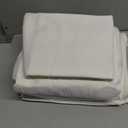 Bedsure Linen Sheets - Queen Size Bed, Blend from Linen Cotton Bedsheets, Breathable Cotton Bedsheets, Gifts for All Seasons, 4 Pieces, Pure White