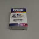 VersaInk-Nano HP 67 MS MICR Black Ink Cartridge for Check Printing & VersaInk-Nano 67 CS Tri-Color Ink Cartridge Pack, Cyan