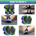 Wemfg Kids Protective Gear Set Knee Pads for Kids 3-14 Years Toddler Knee and Elbow Pads with Wrist Guards 3 in 1 for Skating Cycling Bike Rollerblading Scooter