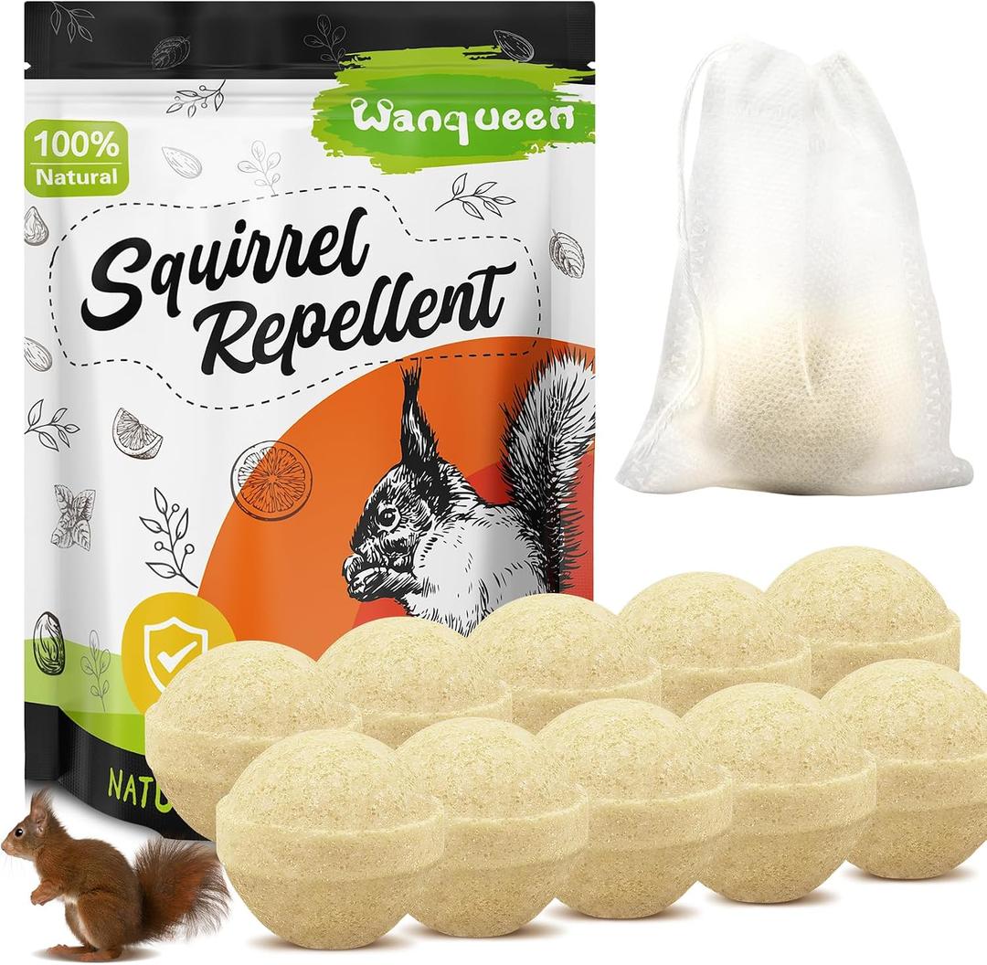 10 Pack Peppermint Oil Squirrel Repellent, Mouse Repellent Outdoor, Chipmunk Deterrent, Ground Squirrel Trap for Attic, Rodent Repellent for Garden