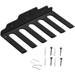 Barbell Rack Weight Bar Holder Wall Mount Space Saving Sturdy Heavy Duty with Screw Barbell Hanger Barbell Stand for Garage (6 Hooks)