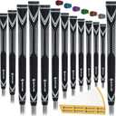 SAPLIZE High-performance Rubber Golf Grips 13 Pack, High Shock Absorption, Non-slip, Choose from 13 Grips with 15 Tapes or Full Regripping Kit, Std/Mid/Jumbo, CC10 Series, Oversize, White